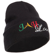 Rasta JAH Love Embroidered Long Beanie