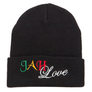 Rasta JAH Love Embroidered Long Beanie