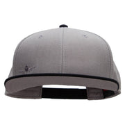 Landing Airplane Mini Embroidered Wool Blend Pro Style 2 Tone Snapback - Black-Grey OSFM