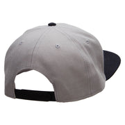 Landing Airplane Mini Embroidered Wool Blend Pro Style 2 Tone Snapback - Black-Grey OSFM