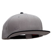 Landing Airplane Mini Embroidered Wool Blend Pro Style 2 Tone Snapback - Black-Grey OSFM