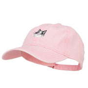 Ragdoll Cat Head Embroidered Washed Cotton Twill Cap