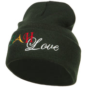 Rasta JAH Love Embroidered Long Beanie