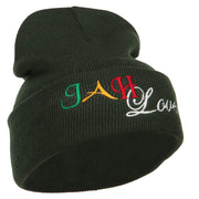 Rasta JAH Love Embroidered Long Beanie