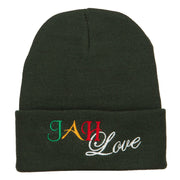 Rasta JAH Love Embroidered Long Beanie