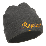 Rejoice Embroidered Long Beanie