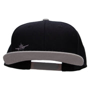 Landing Airplane Mini Embroidered Wool Blend Pro Style 2 Tone Snapback - Grey-Black OSFM