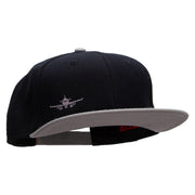 Landing Airplane Mini Embroidered Wool Blend Pro Style 2 Tone Snapback - Grey-Black OSFM