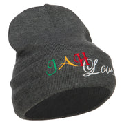 Rasta JAH Love Embroidered Long Beanie