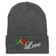 Rasta JAH Love Embroidered Long Beanie