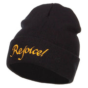 Rejoice Embroidered Long Beanie