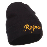 Rejoice Embroidered Long Beanie