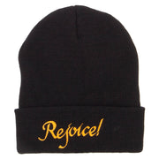 Rejoice Embroidered Long Beanie