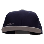 Landing Airplane Mini Embroidered Wool Blend Pro Style 2 Tone Snapback - Grey-Navy OSFM