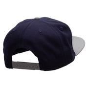 Landing Airplane Mini Embroidered Wool Blend Pro Style 2 Tone Snapback - Grey-Navy OSFM