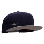 Landing Airplane Mini Embroidered Wool Blend Pro Style 2 Tone Snapback - Grey-Navy OSFM