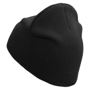 Fishing Hook Embroidered 8 inch Acrylic Short Blank Beanie - Black OSFM