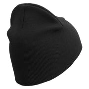 Fishing Hook Embroidered 8 inch Acrylic Short Blank Beanie - Black OSFM