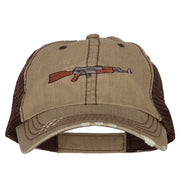 AK-47 Rifle Embroidered Low Profile Mesh Cap