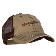 AK-47 Rifle Embroidered Low Profile Mesh Cap