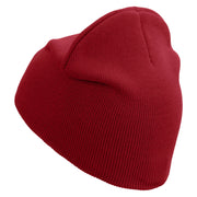 Fishing Hook Embroidered 8 inch Acrylic Short Blank Beanie - Red OSFM