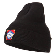 Arkansas State Flag Map Embroidered Long Beanie