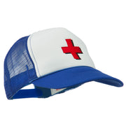 Cross in Red Logo Embroidered Foam Mesh Cap