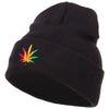 Rasta Leaf Embroidered Long Beanie