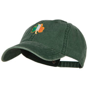 Ireland Shamrock Embroidered Washed Buckled Cap