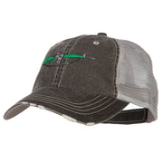 M-16 Rifle Embroidered Low Profile Mesh Cap