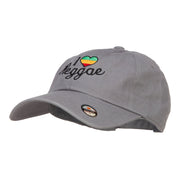 I Love Reggae Embroidered Unstructured Cap