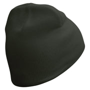 Running Logo Embroidered 8 Inch Knitted Short Beanie - Dark-Grey OSFM