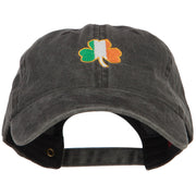 Ireland Shamrock Embroidered Washed Buckled Cap