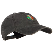 Ireland Shamrock Embroidered Washed Buckled Cap