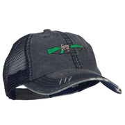 M-16 Rifle Embroidered Low Profile Mesh Cap