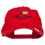 I Love Reggae Embroidered Unstructured Cap