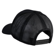 Old English R Iron on Patched Retro Trucker Cap - Black OSFM