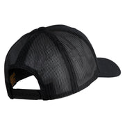 Old English R Iron on Patched Retro Trucker Cap - Black OSFM