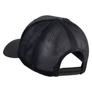 Old English R Iron on Patched Retro Trucker Cap - Dk-Heather OSFM