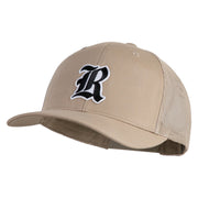 Old English R Iron on Patched Retro Trucker Cap - Khaki OSFM