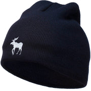 American Moose Embroidered Short Beanie