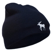 American Moose Embroidered Short Beanie