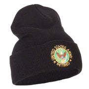 US Army Retired Circle Embroidered Long Knitted Beanie