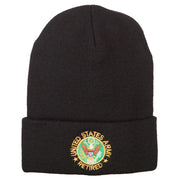 US Army Retired Circle Embroidered Long Knitted Beanie