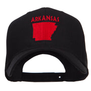 Arkansas State Map Embroidered Cap