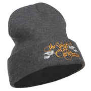 Spirit of Christmas Embroidered Long Beanie