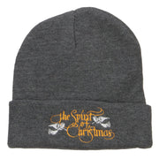 Spirit of Christmas Embroidered Long Beanie