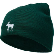 American Moose Embroidered Short Beanie