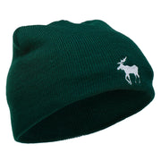 American Moose Embroidered Short Beanie