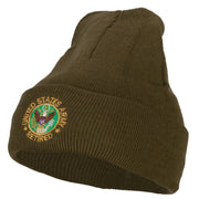 US Army Retired Circle Embroidered Long Knitted Beanie